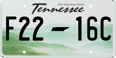 TN license plate F2216C
