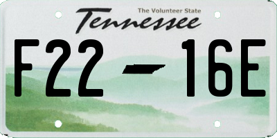 TN license plate F2216E