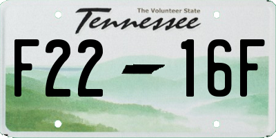 TN license plate F2216F