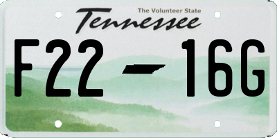 TN license plate F2216G
