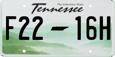 TN license plate F2216H