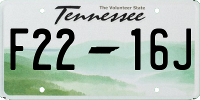 TN license plate F2216J