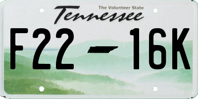 TN license plate F2216K