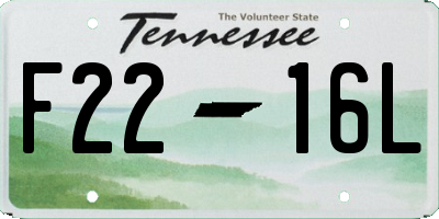 TN license plate F2216L