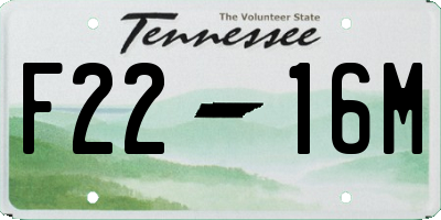 TN license plate F2216M