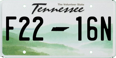 TN license plate F2216N
