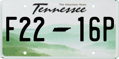TN license plate F2216P