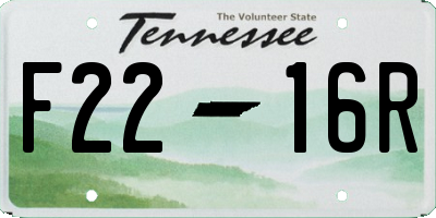 TN license plate F2216R