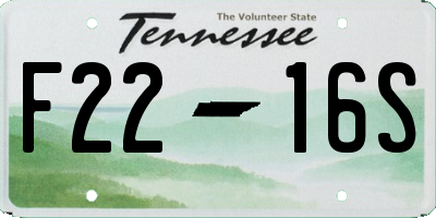 TN license plate F2216S