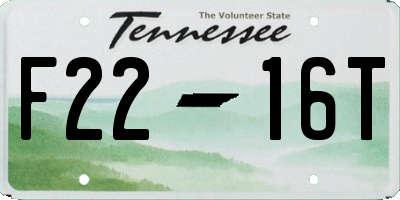 TN license plate F2216T