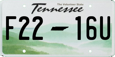 TN license plate F2216U