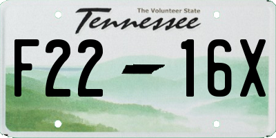 TN license plate F2216X