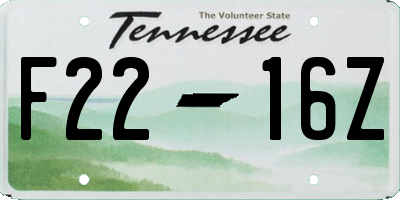 TN license plate F2216Z