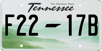 TN license plate F2217B