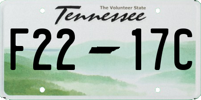 TN license plate F2217C
