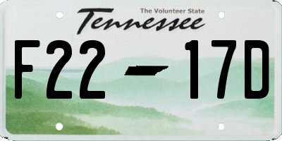 TN license plate F2217D
