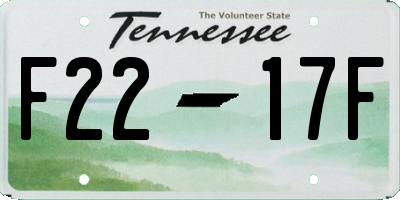 TN license plate F2217F