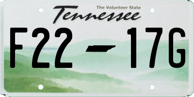 TN license plate F2217G