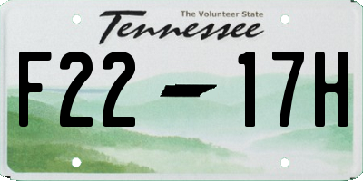 TN license plate F2217H