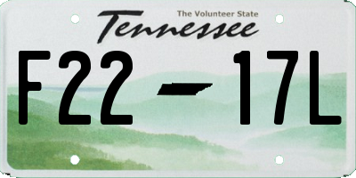 TN license plate F2217L
