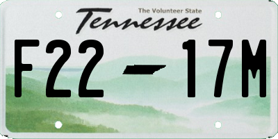 TN license plate F2217M