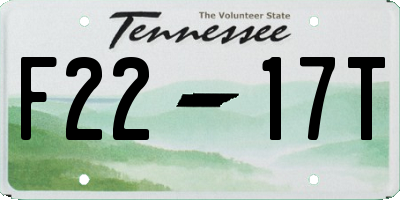 TN license plate F2217T