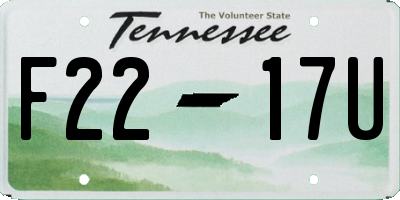 TN license plate F2217U