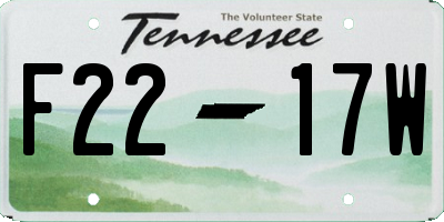 TN license plate F2217W