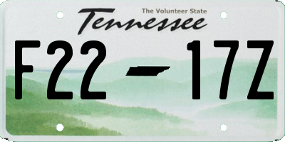 TN license plate F2217Z