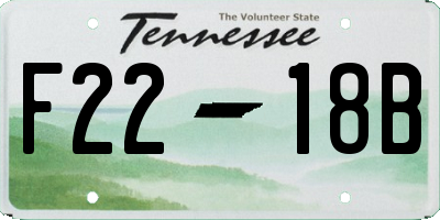 TN license plate F2218B