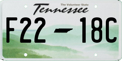 TN license plate F2218C