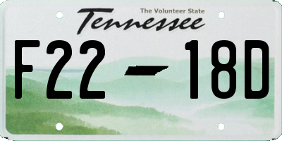 TN license plate F2218D