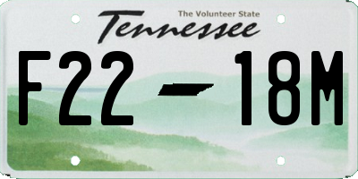TN license plate F2218M