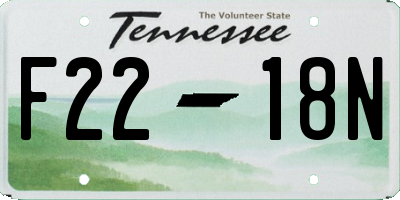 TN license plate F2218N