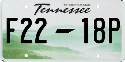 TN license plate F2218P