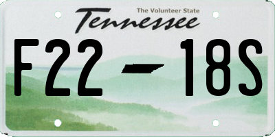 TN license plate F2218S