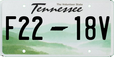 TN license plate F2218V