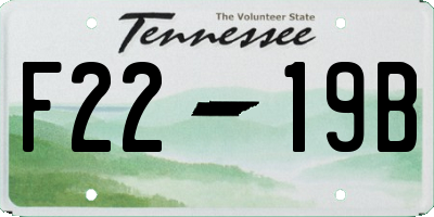 TN license plate F2219B