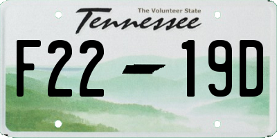 TN license plate F2219D