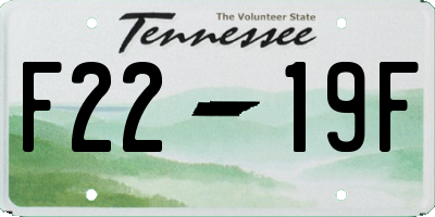 TN license plate F2219F