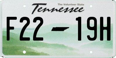 TN license plate F2219H