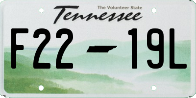 TN license plate F2219L