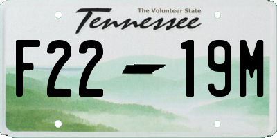 TN license plate F2219M