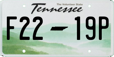TN license plate F2219P