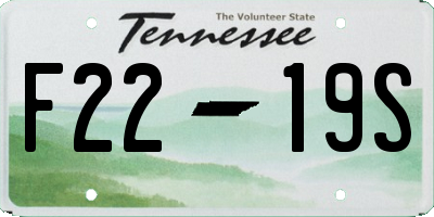 TN license plate F2219S