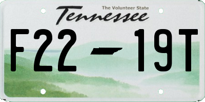 TN license plate F2219T