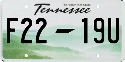 TN license plate F2219U