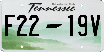 TN license plate F2219V