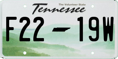 TN license plate F2219W
