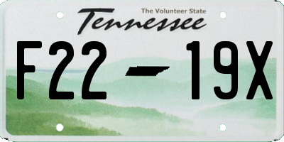 TN license plate F2219X